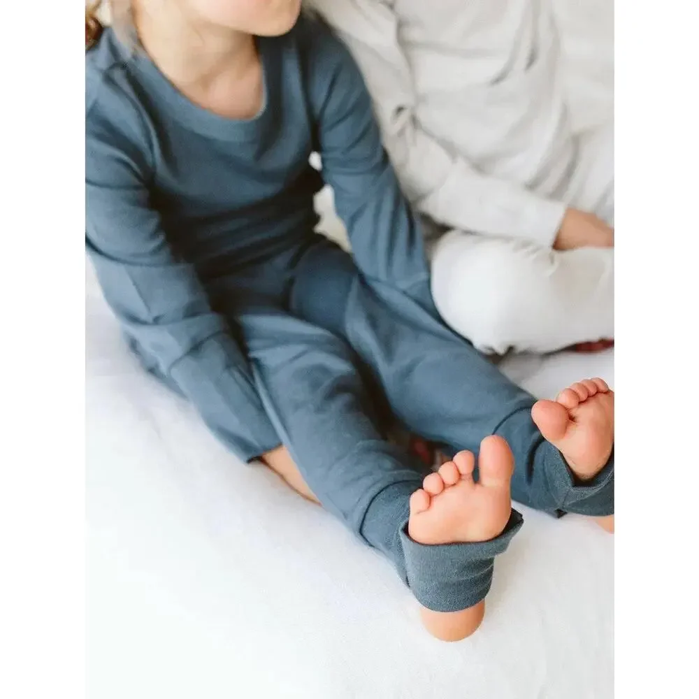 Goumi Kids Bamboo All Day Jogger Set Loungewear‎ Pajamas Long Sleeve Blue 4T